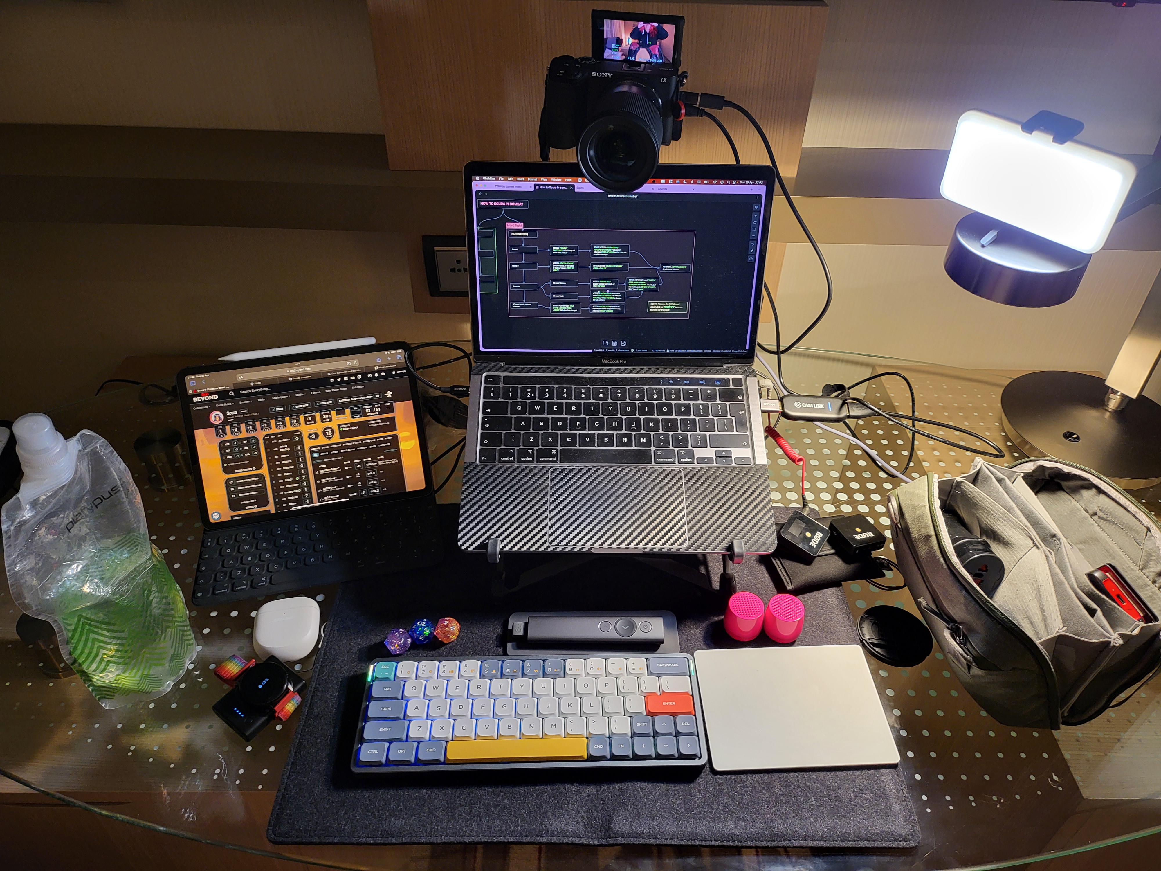 Snapshot of my actual setup at a hotel in Frankfurt